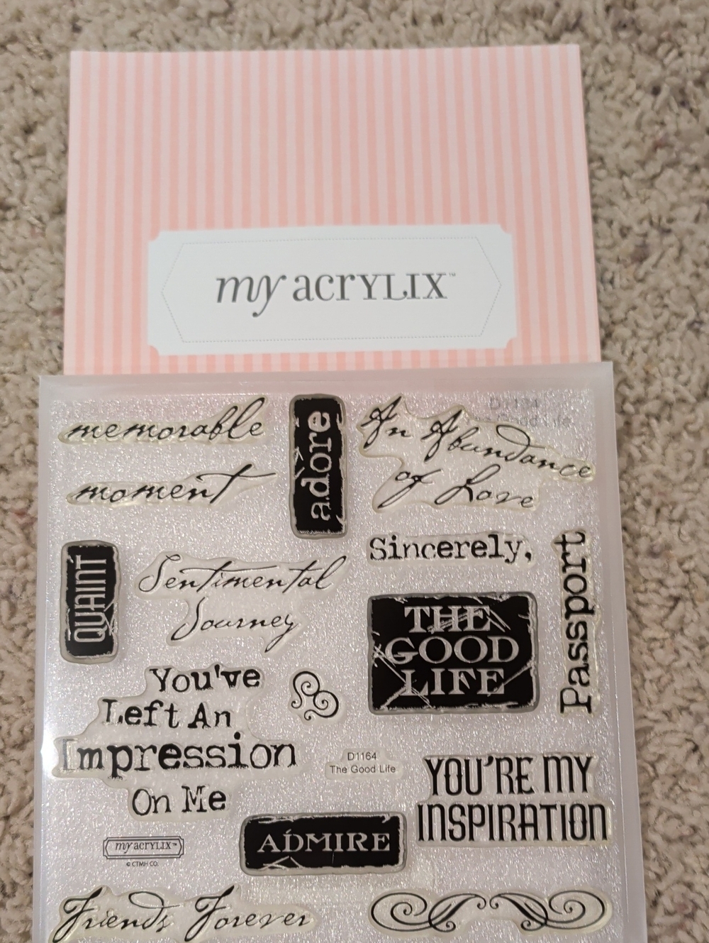 Pink Script Sentiment Stamps